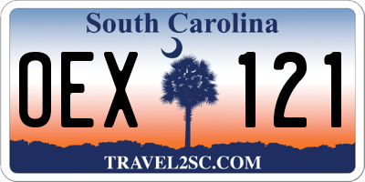 SC license plate OEX121