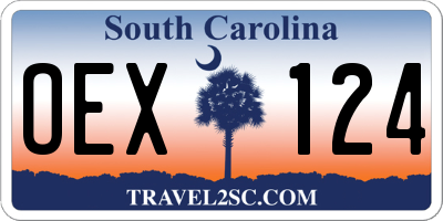 SC license plate OEX124