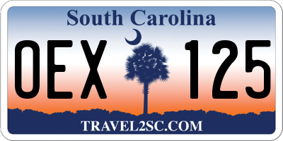 SC license plate OEX125