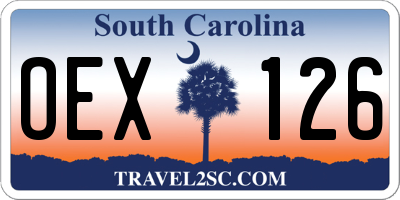 SC license plate OEX126