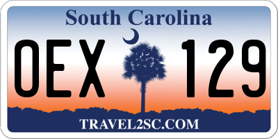 SC license plate OEX129