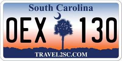 SC license plate OEX130