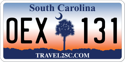 SC license plate OEX131