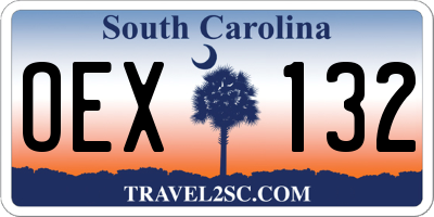 SC license plate OEX132