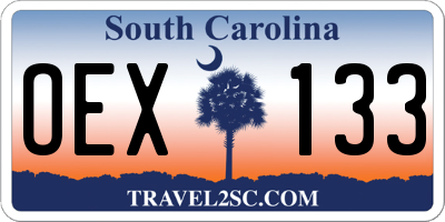 SC license plate OEX133
