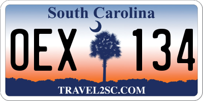 SC license plate OEX134