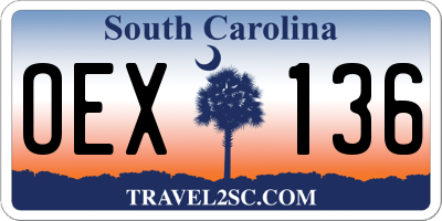 SC license plate OEX136