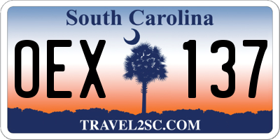 SC license plate OEX137