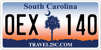 SC license plate OEX140