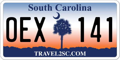 SC license plate OEX141