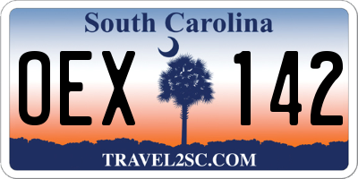 SC license plate OEX142