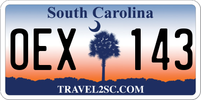 SC license plate OEX143