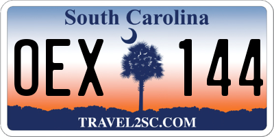 SC license plate OEX144