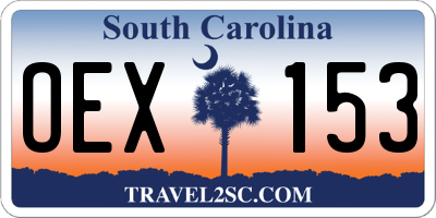 SC license plate OEX153