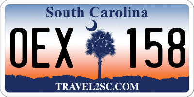 SC license plate OEX158