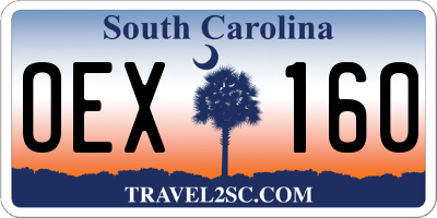 SC license plate OEX160