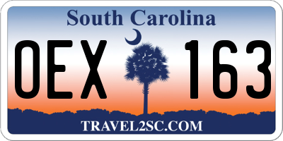SC license plate OEX163