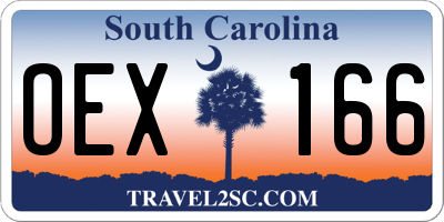 SC license plate OEX166