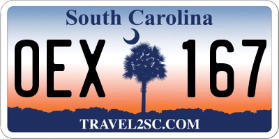 SC license plate OEX167