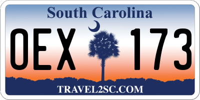 SC license plate OEX173