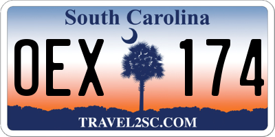 SC license plate OEX174