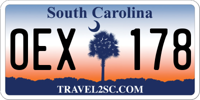SC license plate OEX178