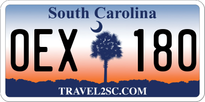 SC license plate OEX180