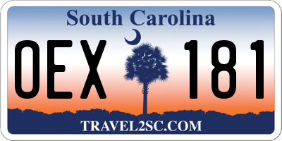 SC license plate OEX181