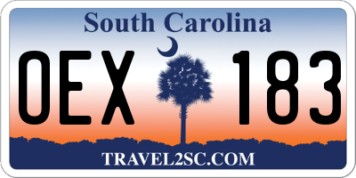 SC license plate OEX183