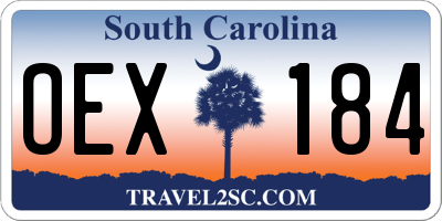 SC license plate OEX184