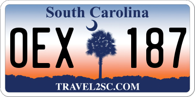 SC license plate OEX187