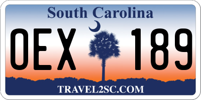 SC license plate OEX189