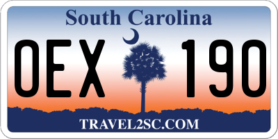 SC license plate OEX190