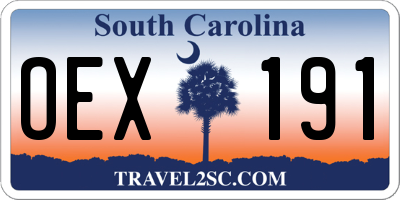 SC license plate OEX191