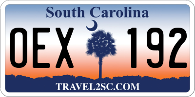 SC license plate OEX192