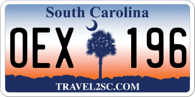 SC license plate OEX196