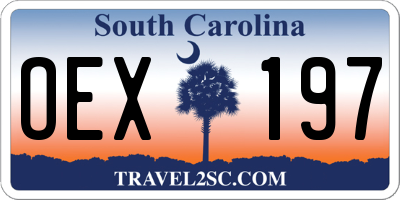 SC license plate OEX197