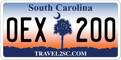 SC license plate OEX200