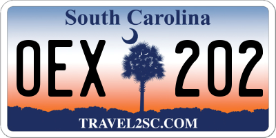 SC license plate OEX202