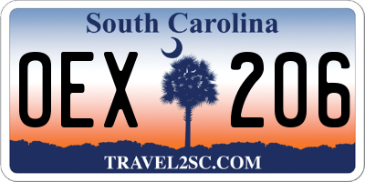 SC license plate OEX206