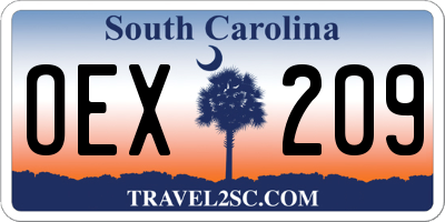 SC license plate OEX209