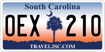 SC license plate OEX210