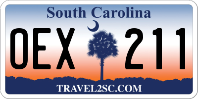 SC license plate OEX211