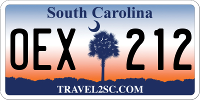 SC license plate OEX212