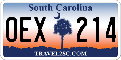 SC license plate OEX214