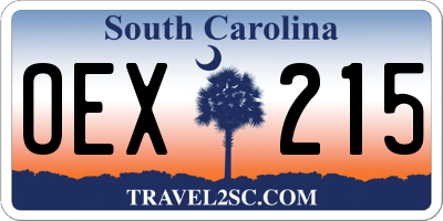 SC license plate OEX215