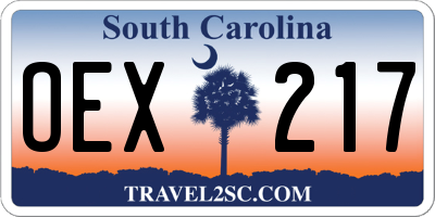 SC license plate OEX217