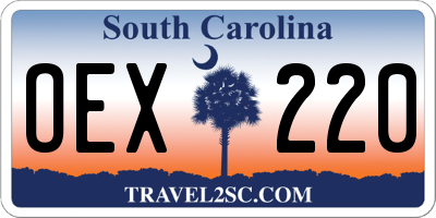 SC license plate OEX220