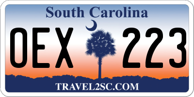 SC license plate OEX223
