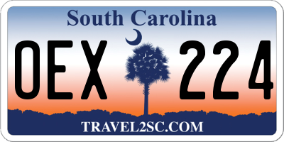 SC license plate OEX224